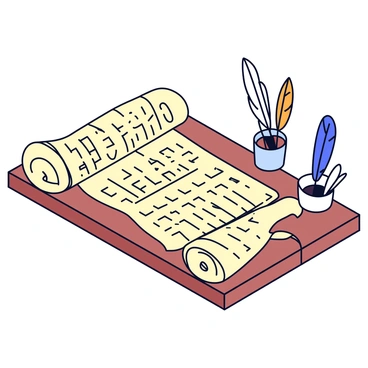 A collection of aged scrolls neatly spread out on a wooden table. The scrolls have intricate, faded lettering and delicate illustrations, showcasing historical texts. Beside the scrolls, there are several quills with black ink resting in a small inkwell. The quills are varying in length and appear worn, hinting at their frequent use in writing. The overall setting has a warm, inviting tone, emphasizing the significance of these items in the history of press freedom.