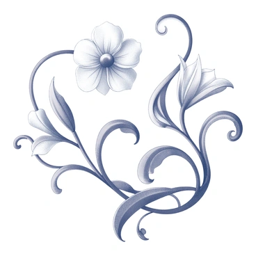 An intricate arrangement of floral swirls gracefully intertwining to create an elegant pattern. The design features elongated flowers with detailed petals, curling stems, and leafy accents. The composition showcases a harmonious flow and rhythm, emphasizing the curves and organic shapes characteristic of Art Nouveau. Each element appears interconnected, forming a seamless and sophisticated decorative motif.