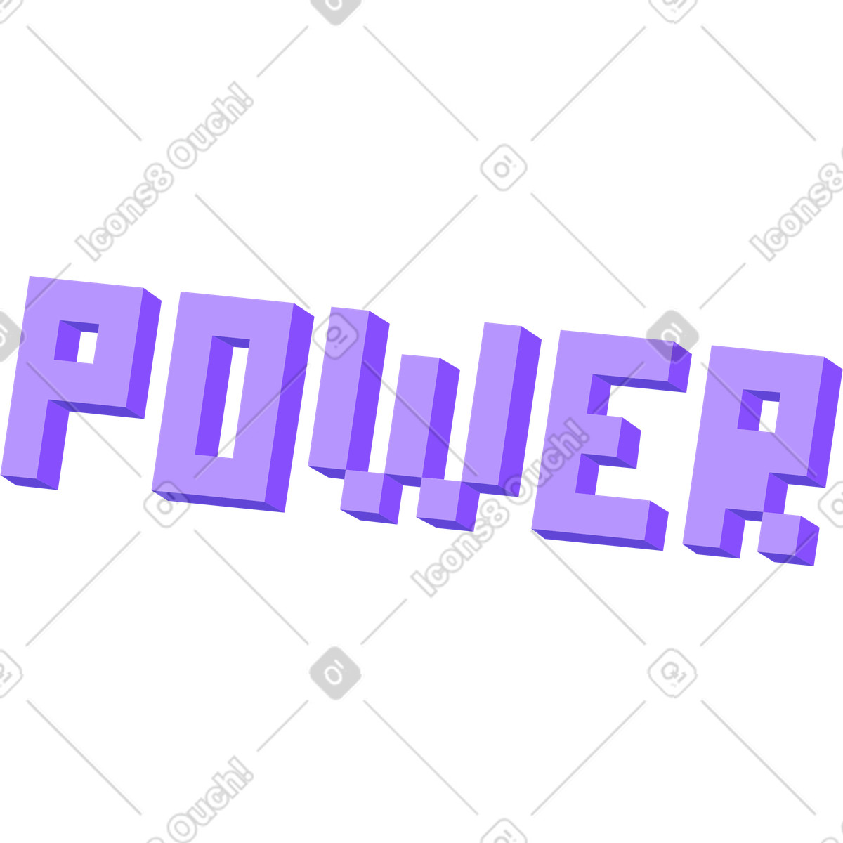 Power word illustration in 8bit style download in PNG, SVG