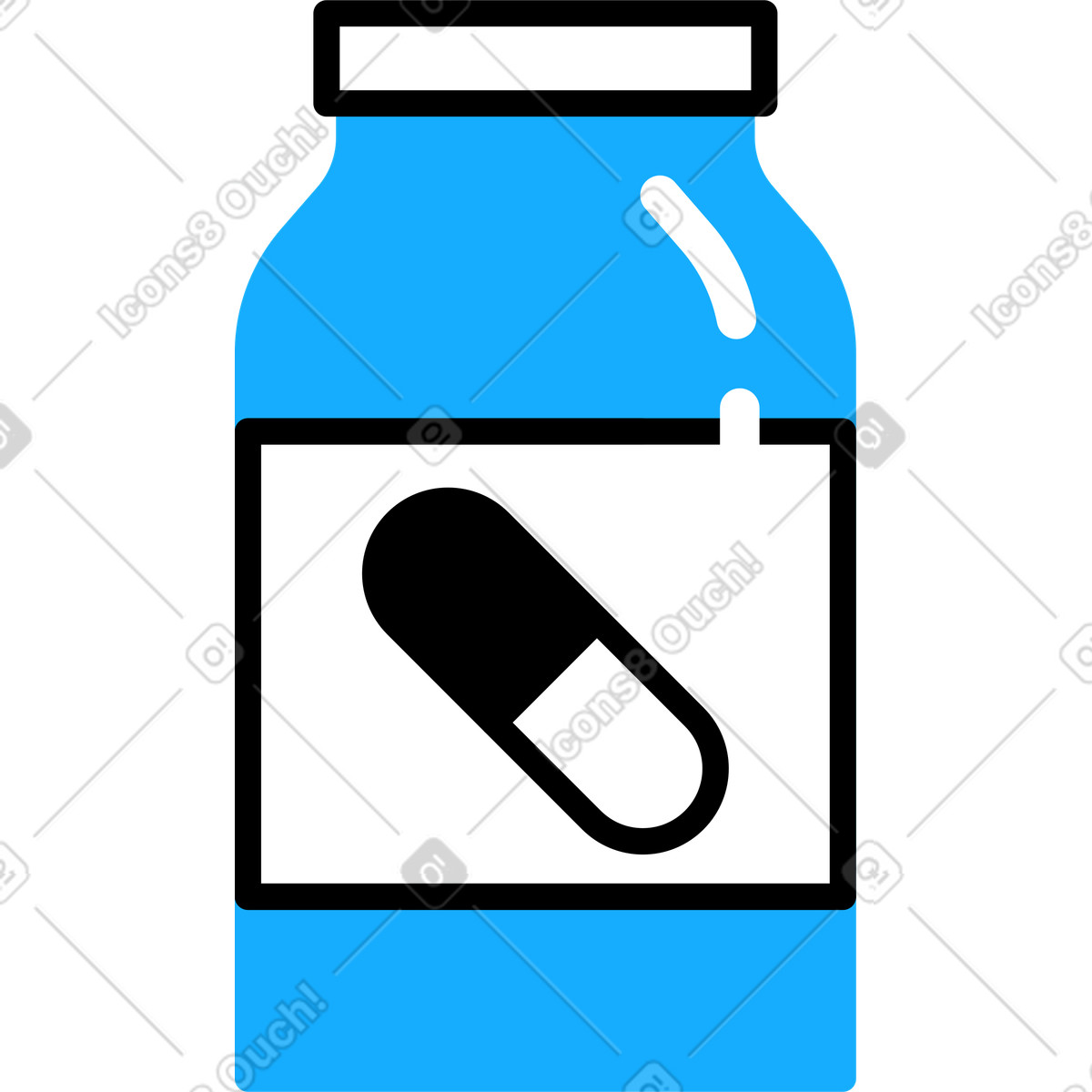 Ilustración Tarro de pastillas en estilo Transistor a descargar en PNG y SVG