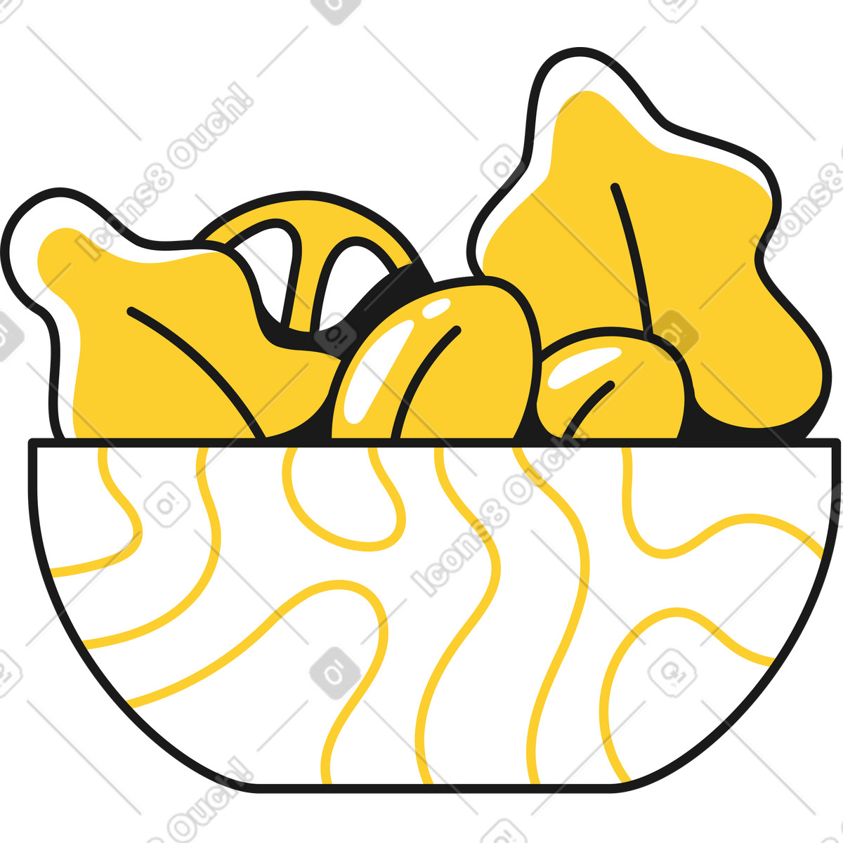 Teller mit gemüse-Illustration im Taxi-Stil als Download in PNG, SVG