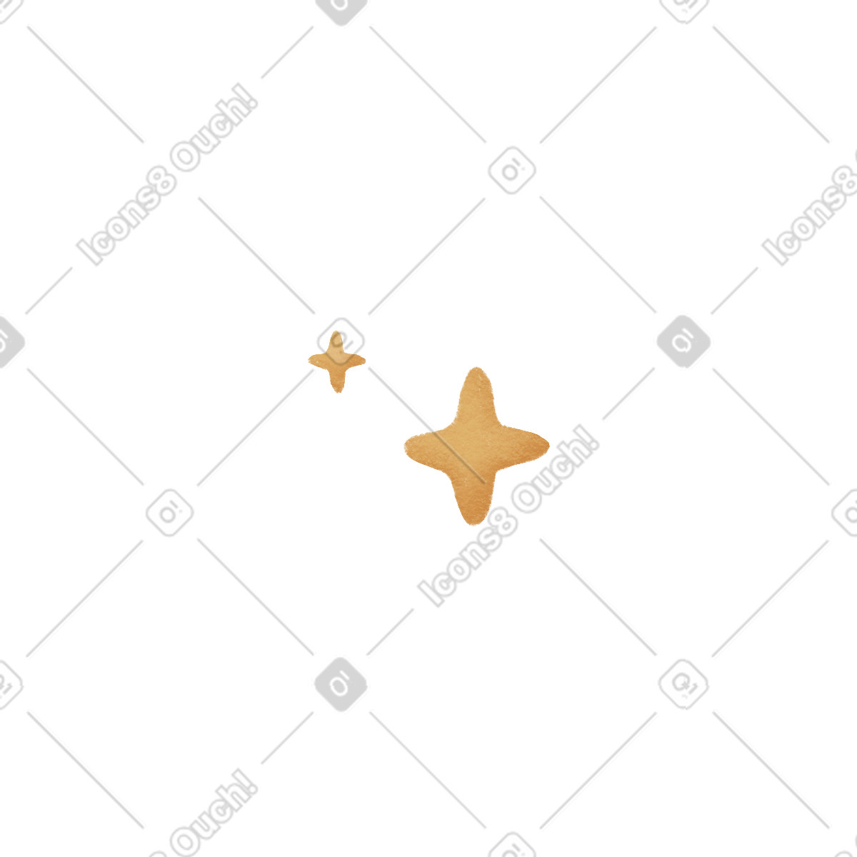 Gelber stern-Illustration im Woolly-Stil als Download in PNG, SVG