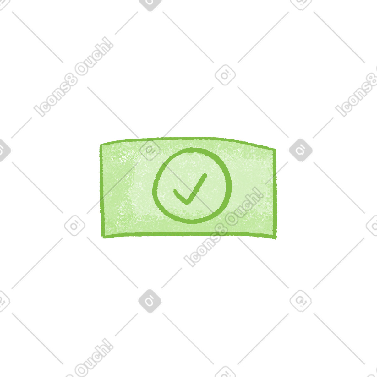 Hue 스타일의 Green virtual screen with checkmark 일러스트레이션 PNG, SVG 다운로드