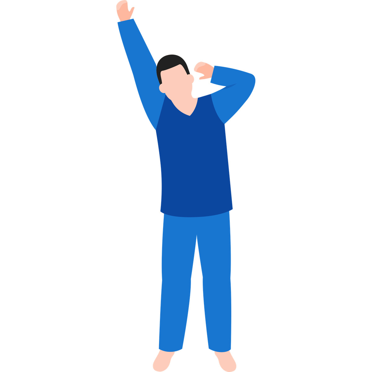 Ilustración Man in pajamas en estilo Fogg a descargar en PNG y SVG