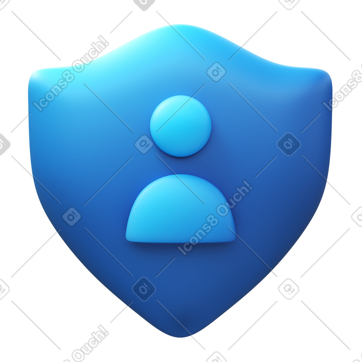 Ilustração de User shield em no estilo 3D Fluency para baixar em PNG, SVG