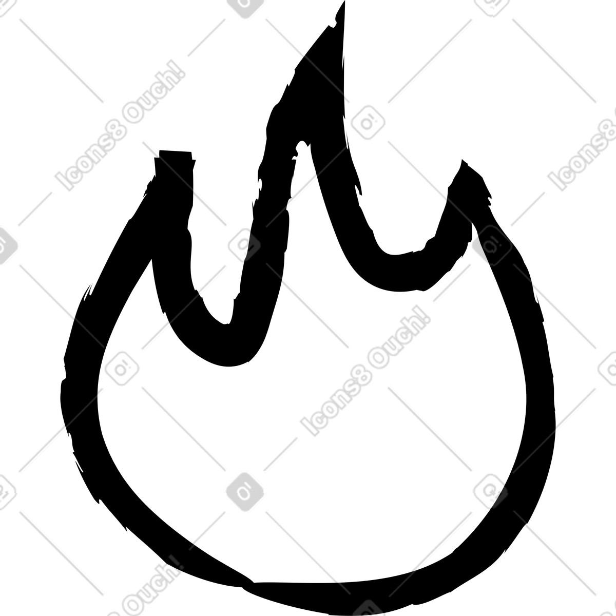 Charcoal fire illustration in Twirl style download in PNG, SVG