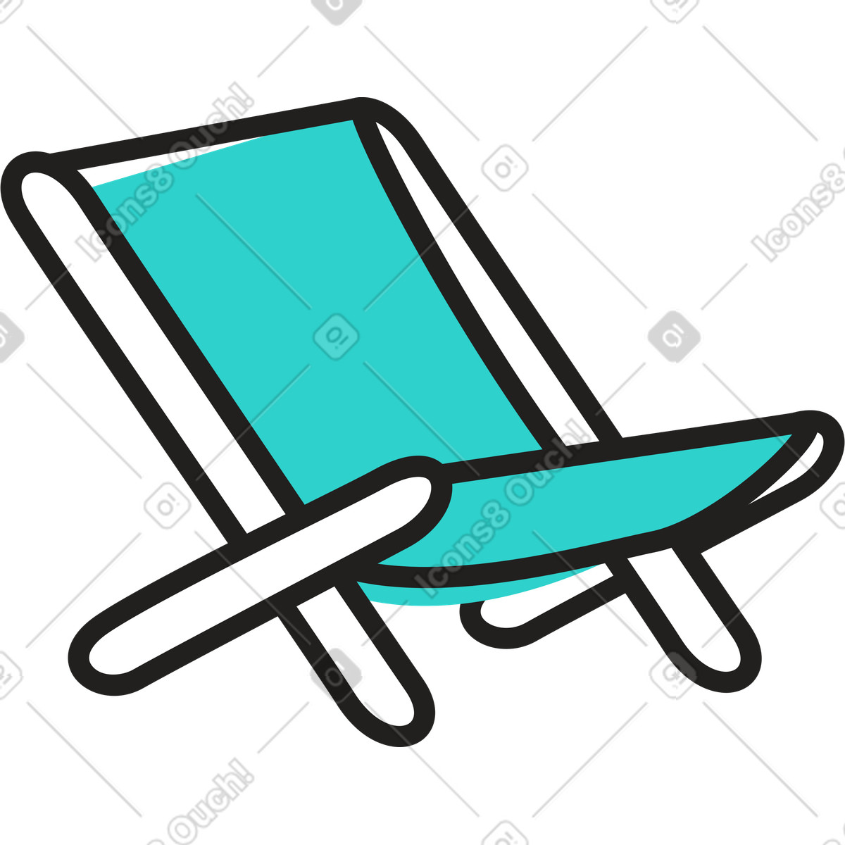 Illustration Fauteuil de plage dans le style Little à télécharger aux formats PNG, SVG