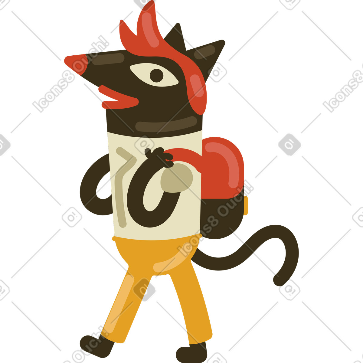 Schoolboy illustration featuring a cheerful child in school clipart GIF, PNG