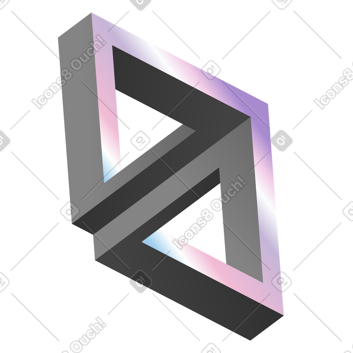 Illustration Triangle impossible à bords dégradés dans le style Illusion télécharger aux formats PNG, SVG