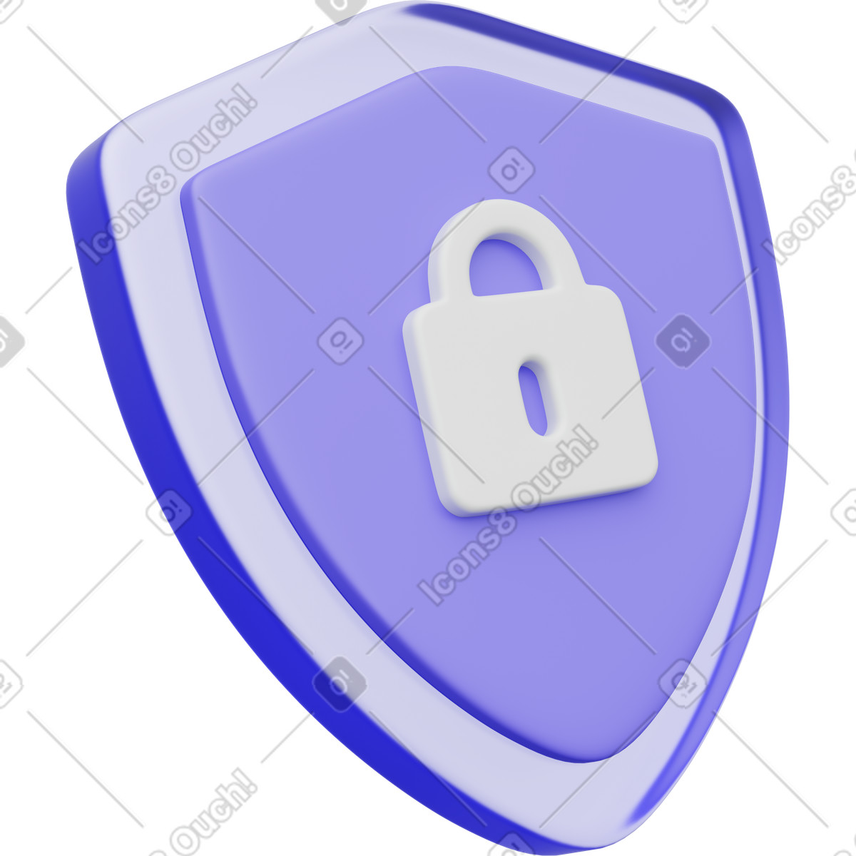 Security shield, data protection, cybersecurity defense illustration in 3D Playful style download in PNG, SVG