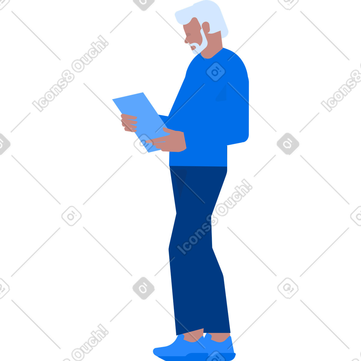 Ilustração de Adult man looking at paper em no estilo Urban para baixar em PNG, SVG