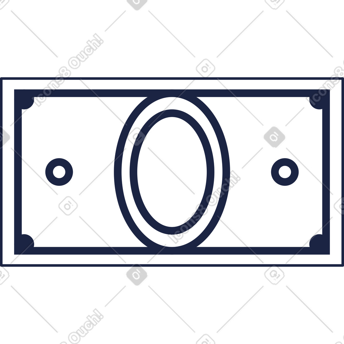 Banknote illustration in Urban Line style download in PNG, SVG