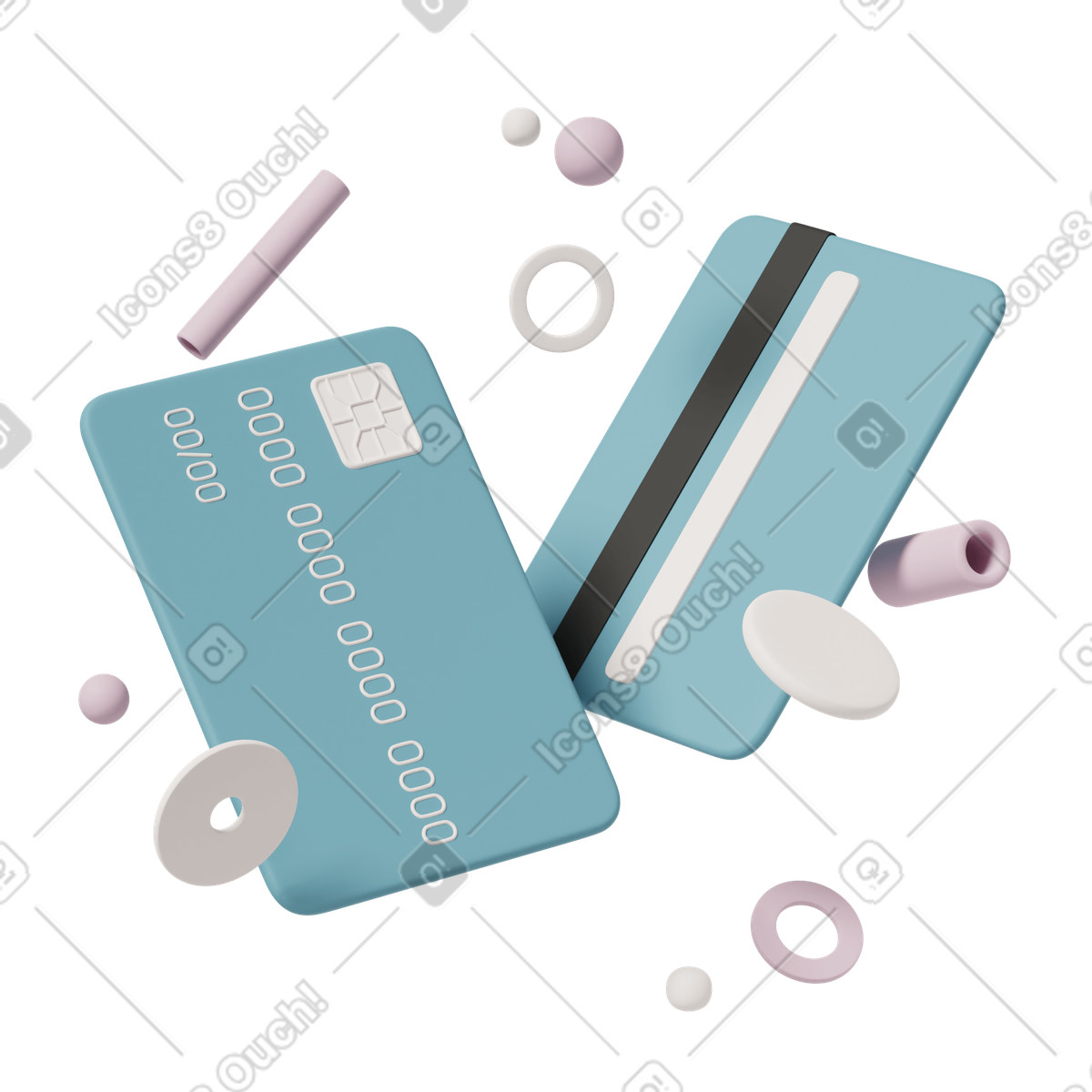 Ilustración Credit cards en estilo 3D Casual life a descargar en PNG y SVG