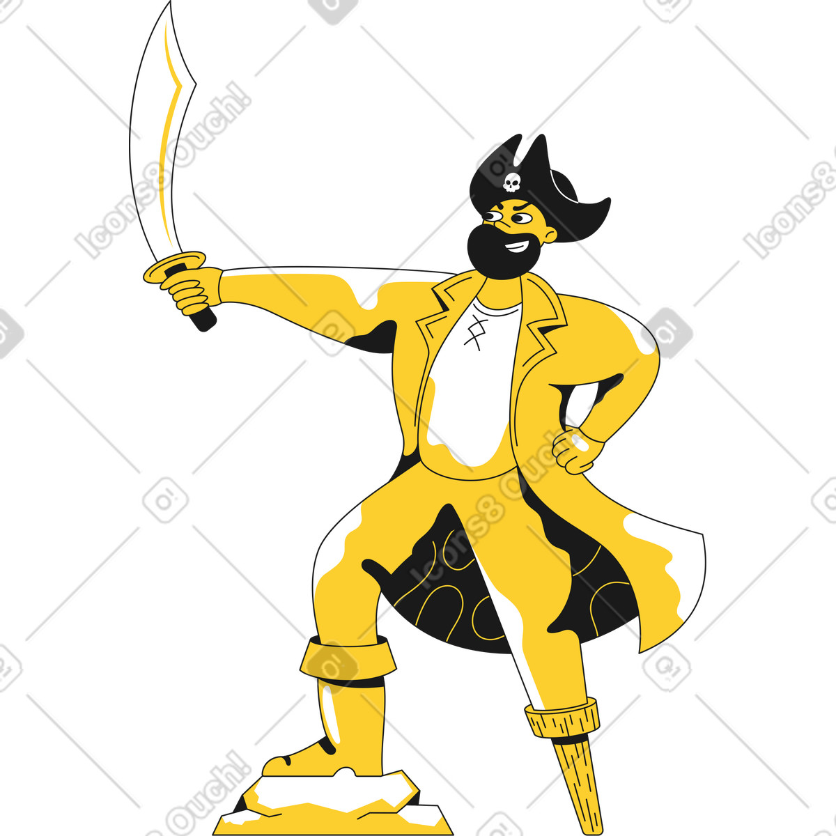 Taxi スタイルの 海賊 のイラストをPNG、SVG形式でダウンロード