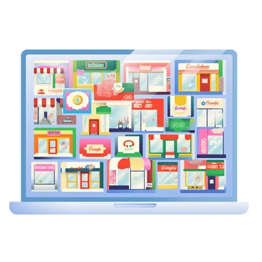 A wall is filled with a collage of printed photos showcasing various local businesses. Each photo features a different business storefront and prominently displays a "Google" logo in the corner. The images are arranged in an overlapping pattern, creating a vibrant mosaic effect. Some businesses are restaurants, while others are shops or service providers, each with unique signage and storefront designs. The wall itself has a light-colored texture, contrasting with the colorful images of the businesses.