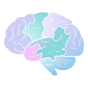 A detailed map showing different regions and functions of a mouse brain