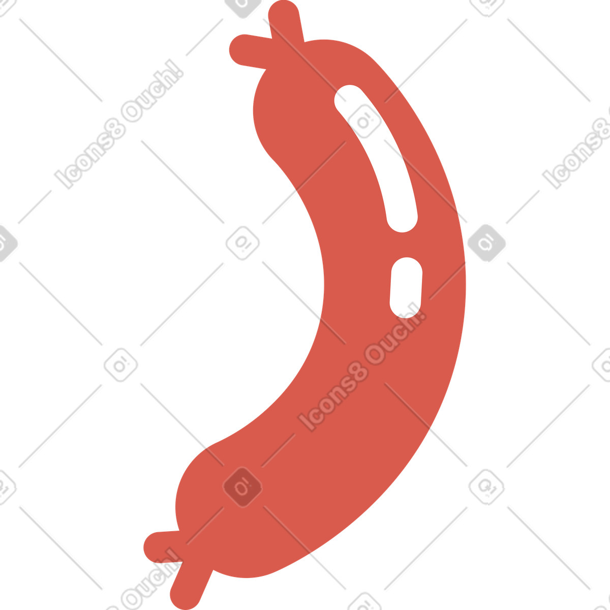 Sausage illustration in Macaroni style download in PNG, SVG