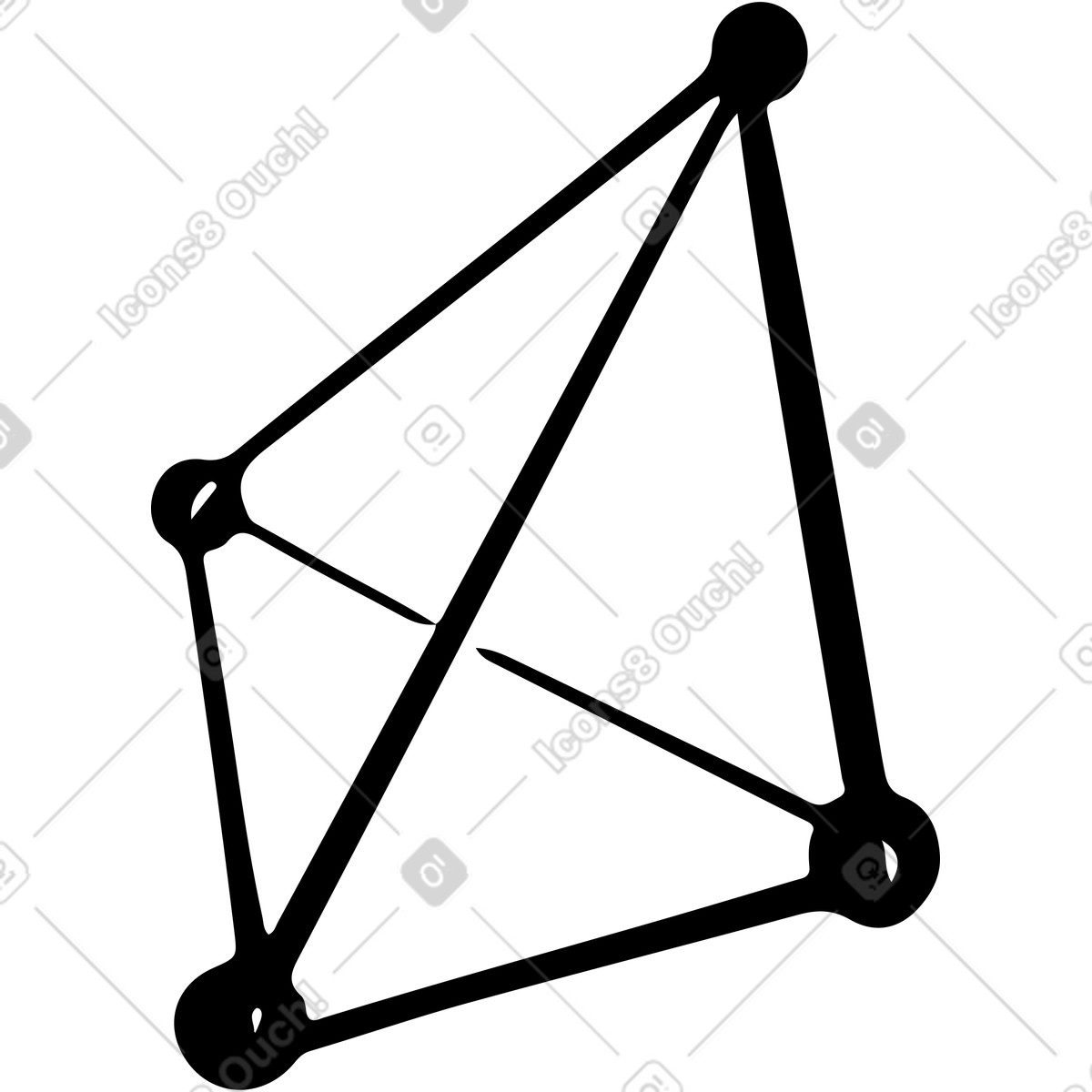 Wireframe pyramid illustration in Line style download in PNG, SVG