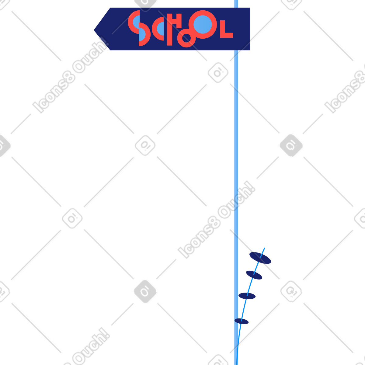 Ilustração de Sinal escola em no estilo Clip para baixar em PNG, SVG