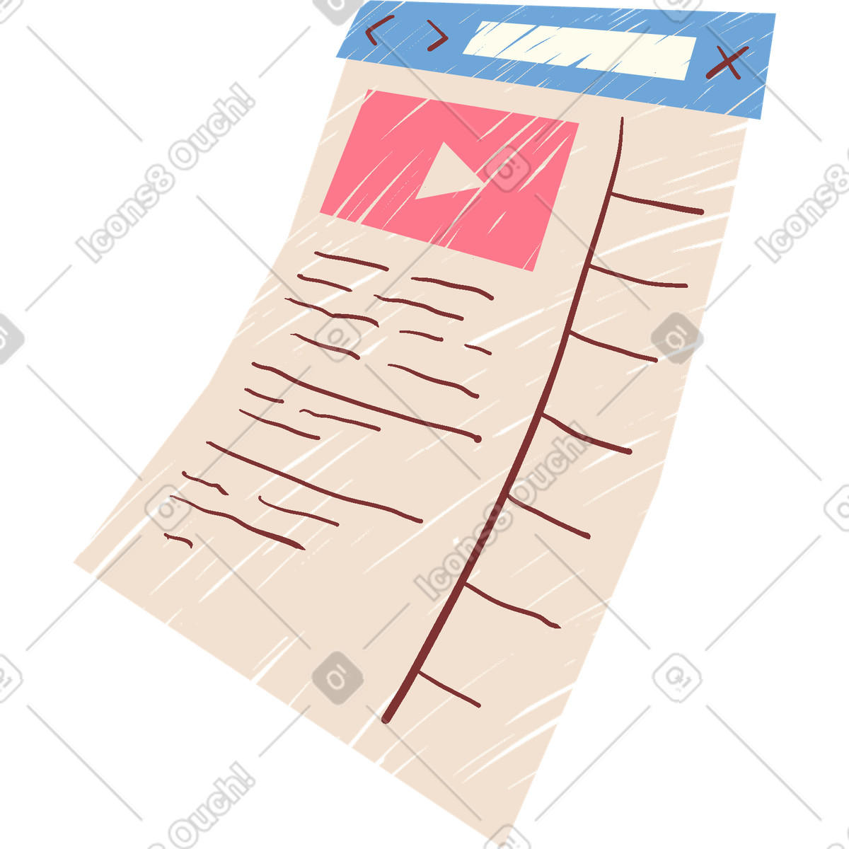 Browser window illustration in Sleepy style download in PNG, SVG