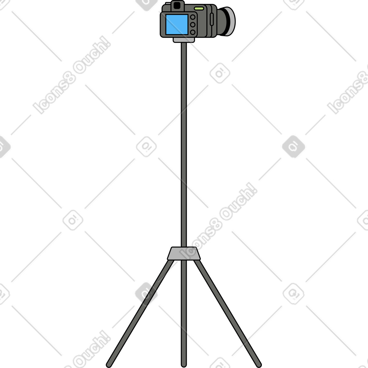 Illustration Appareil photo sur un support dans le style Kindy à télécharger aux formats PNG, SVG