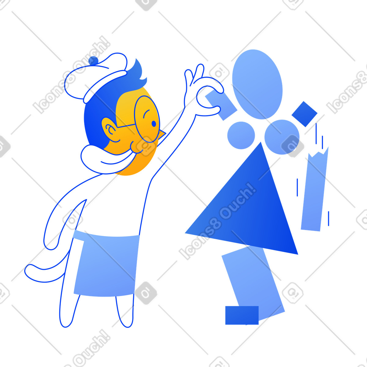 Designer e artista illustrazione in stile Buddy scarica in PNG, SVG
