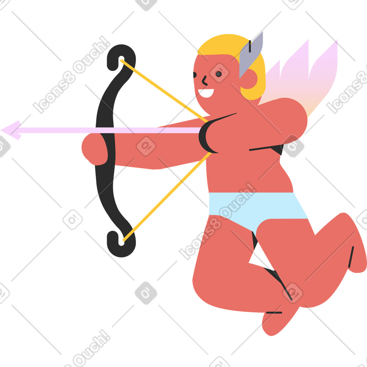 Marginalia スタイルの 天使 のイラストをPNG、SVG形式でダウンロード