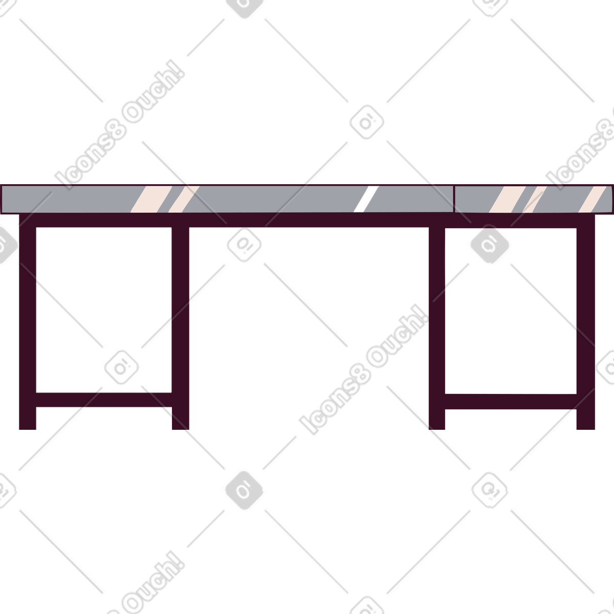 Home office desk clipart illustration featuring books, mug and desktop screen