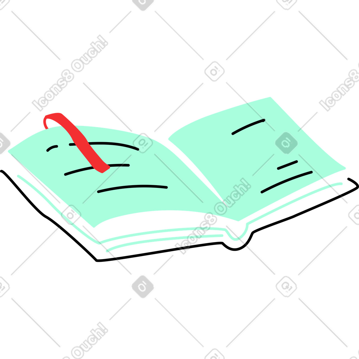 Libro aperto illustrazione in stile Spicy scarica in PNG, SVG