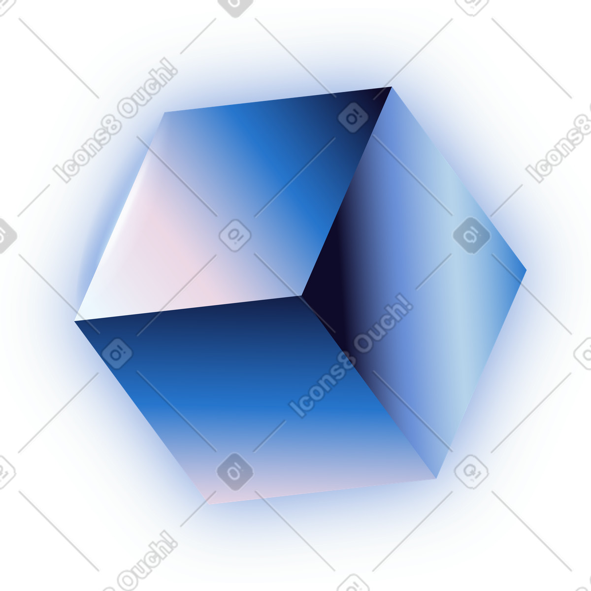 Illustration Cube dans le style Dimension à télécharger aux formats PNG, SVG
