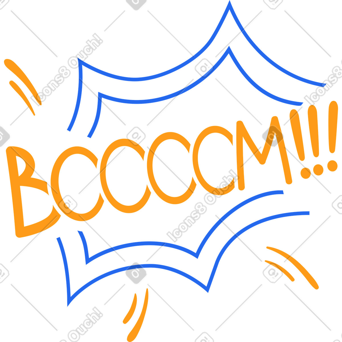 Boom line illustration in Kingdom style download in PNG, SVG
