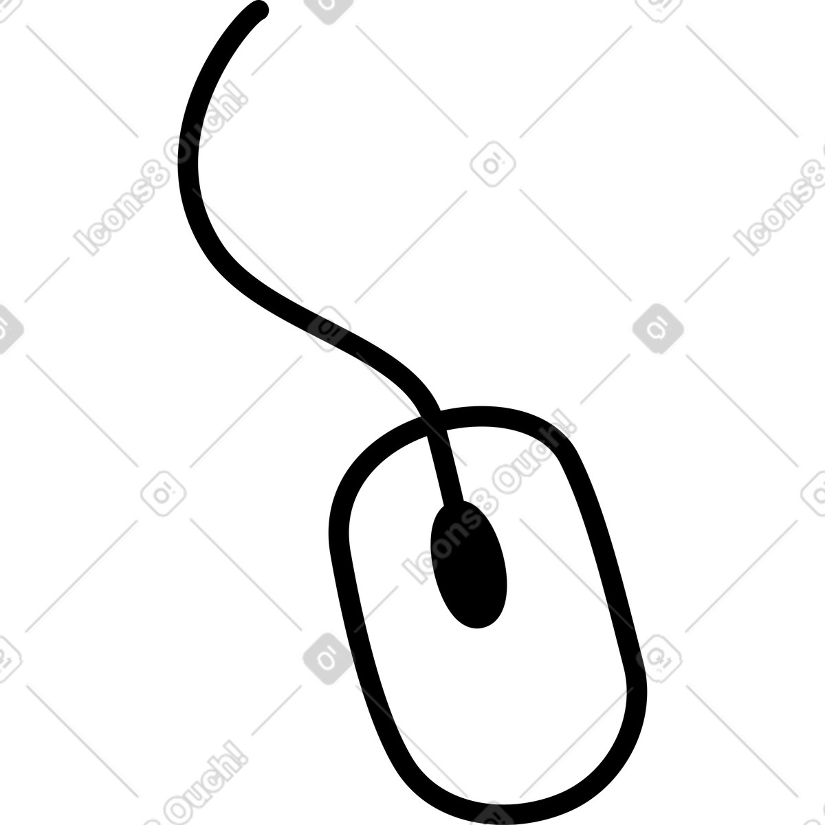 Mouse del computer illustrazione in stile Rocky scarica in PNG, SVG