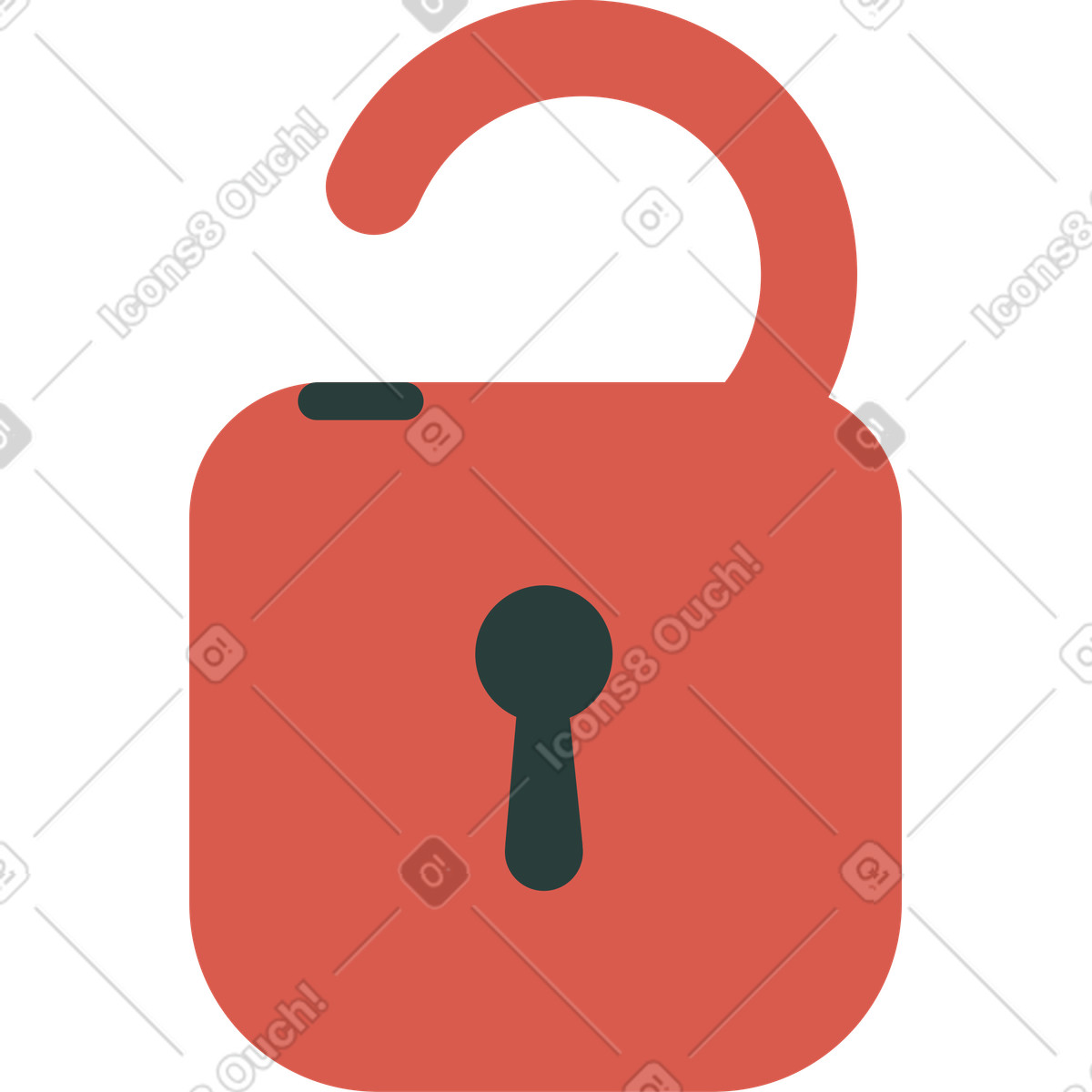 Lock illustration in Macaroni style download in PNG, SVG