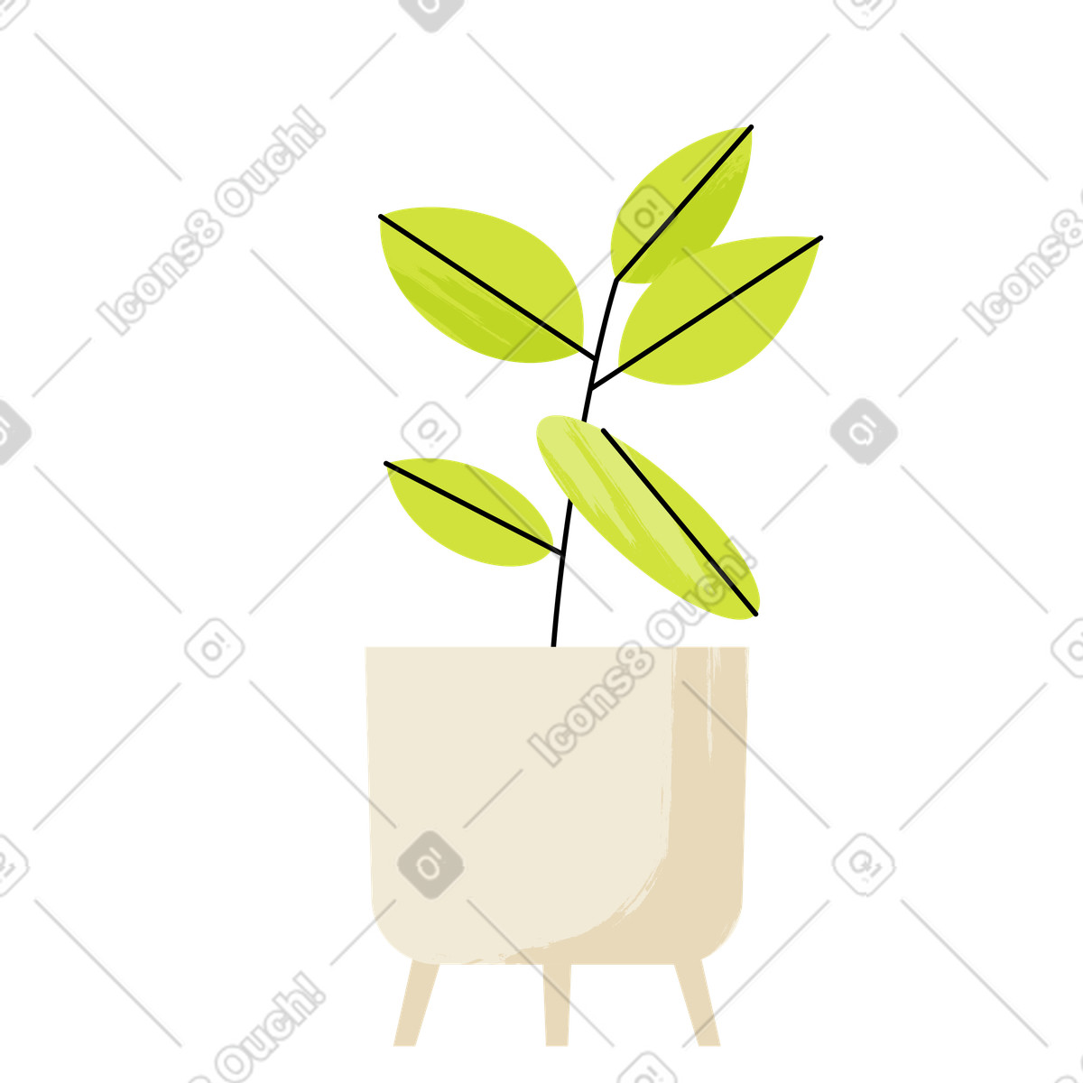 Ilustración Maceta en estilo Juicy a descargar en PNG y SVG