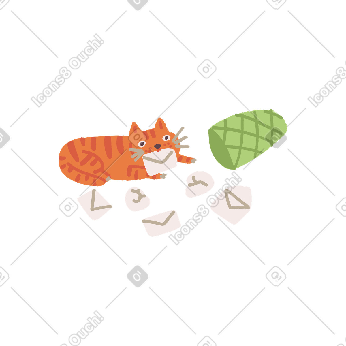 Ilustração de Sem mensagens em no estilo Ginger Cat para baixar em PNG, SVG