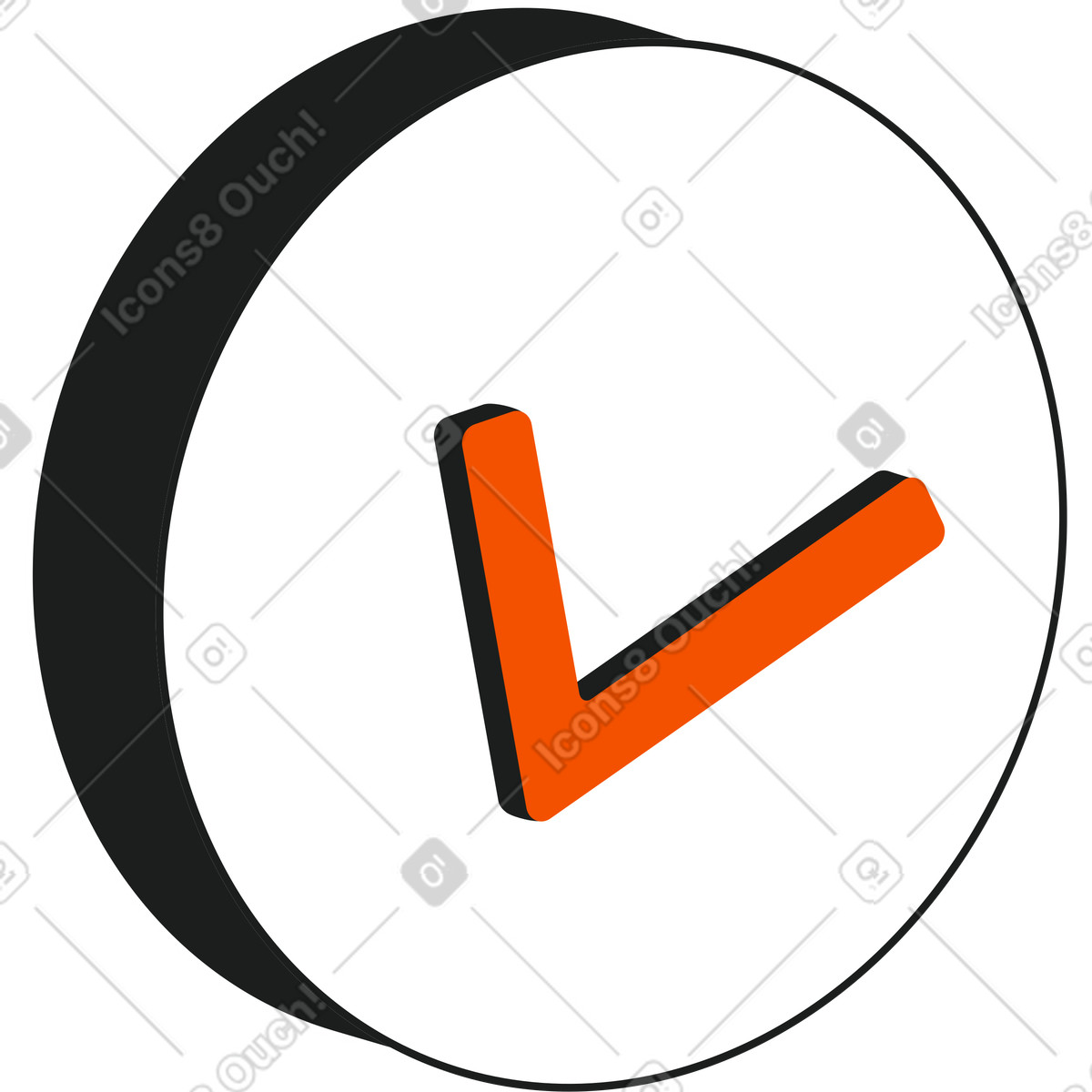 Check mark illustration in Strict style download in PNG, SVG