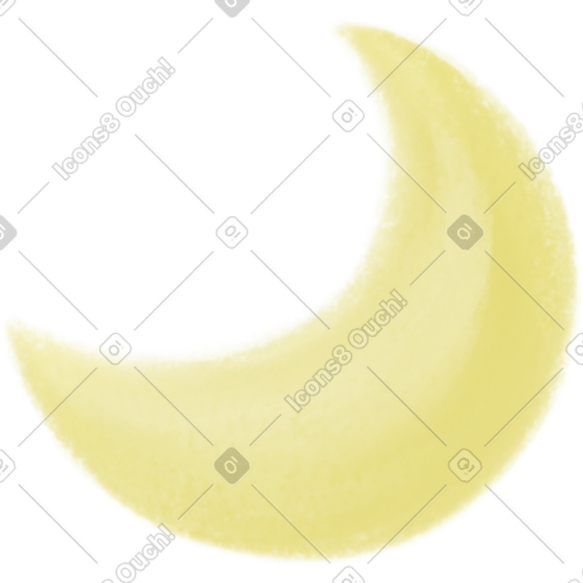 Illustration Crescent moon dans le style Mushy à télécharger aux formats PNG, SVG