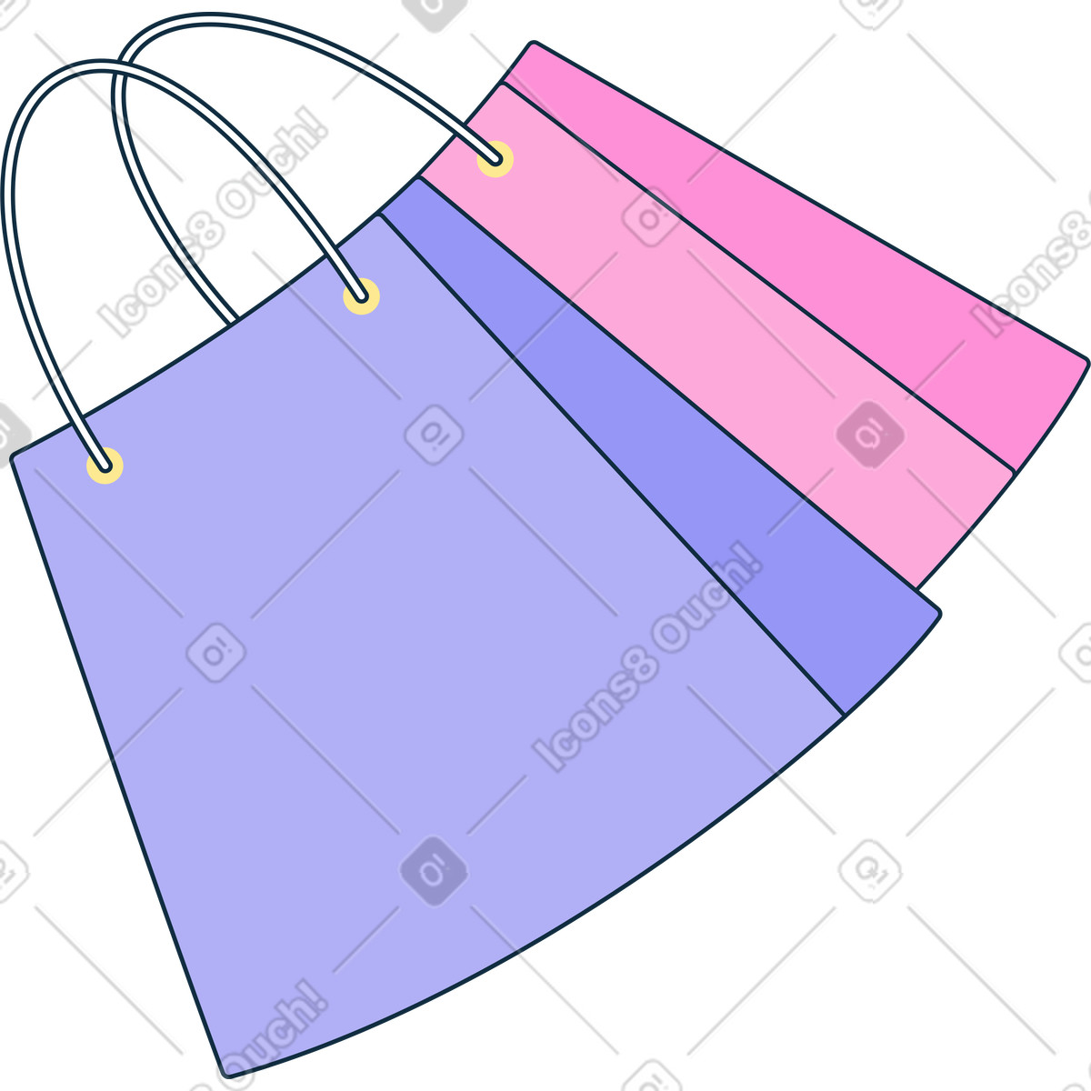 Due pacchetti illustrazione in stile Bubble gum scarica in PNG, SVG