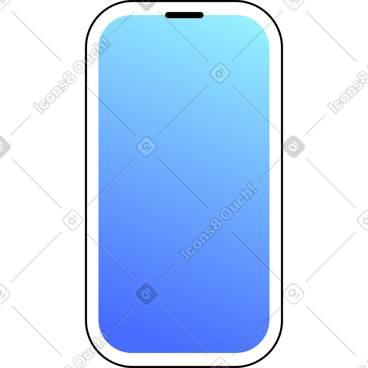 Phone illustration in Azure style download in PNG, SVG