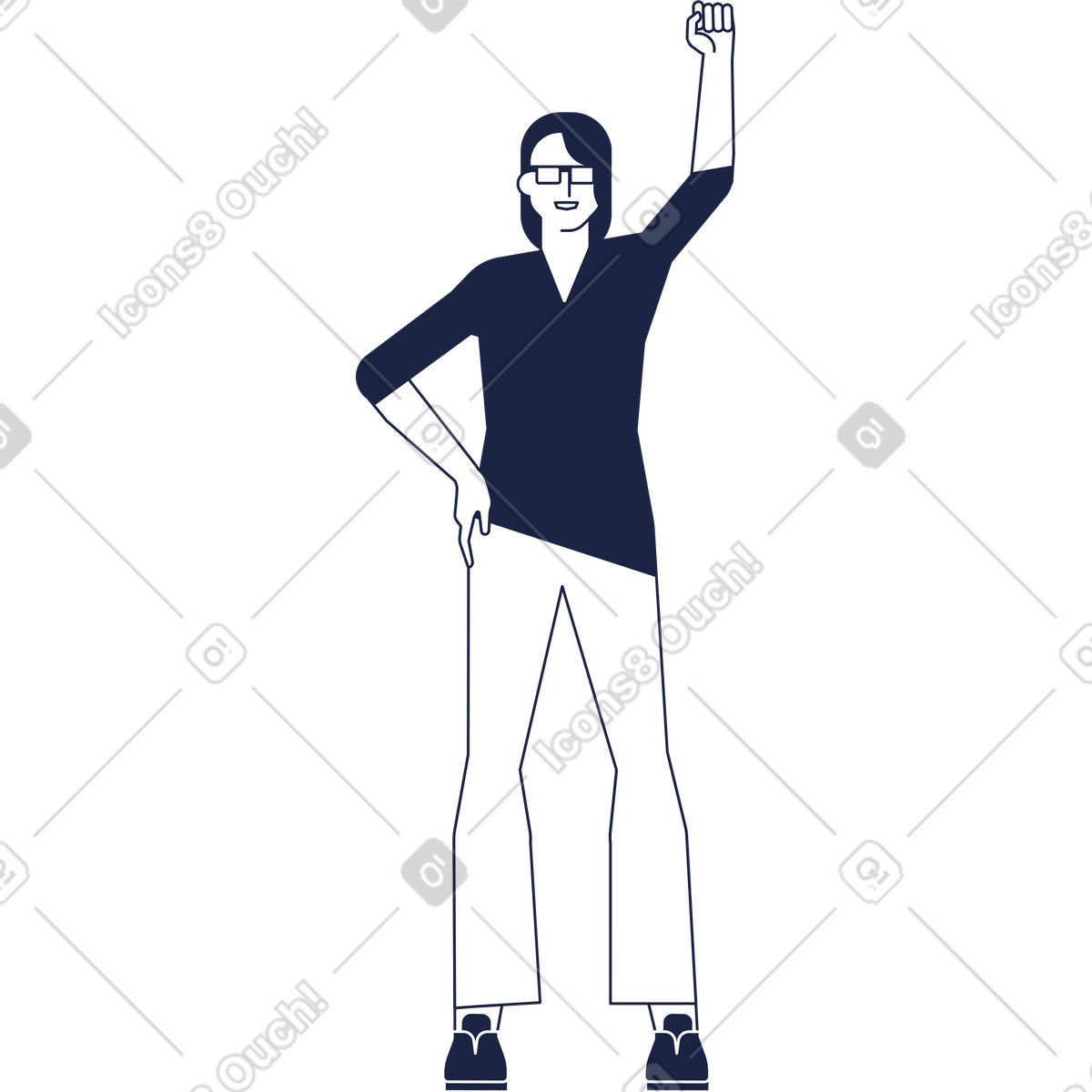Attivista donna illustrazione in stile Urban Line scarica in PNG, SVG