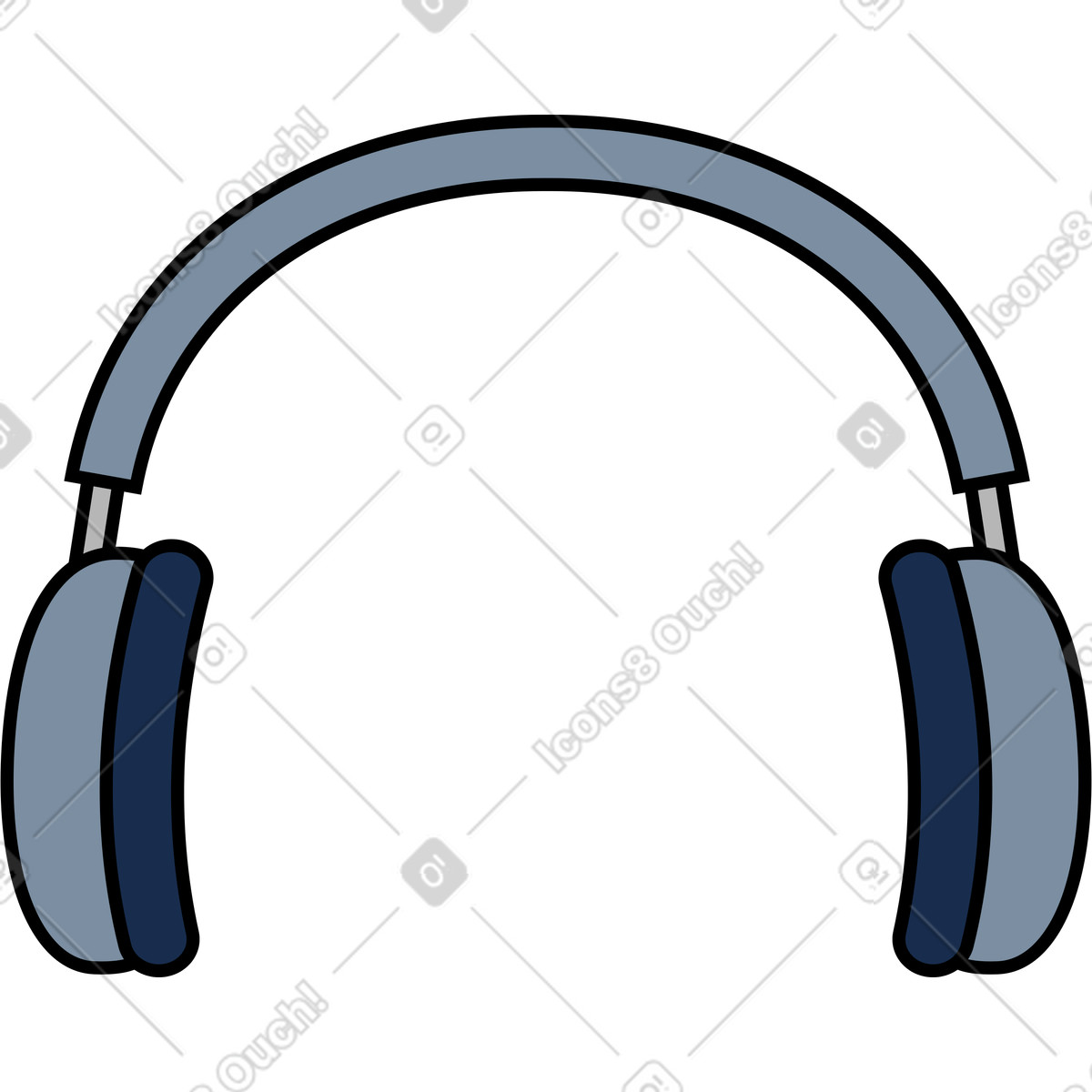 Headphones illustration in Kindy style download in PNG, SVG