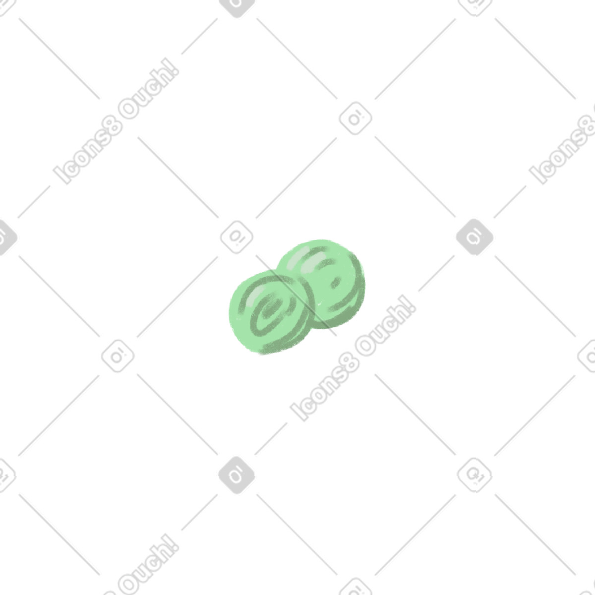 Ilustración Green cabbage en estilo Atomic a descargar en PNG y SVG