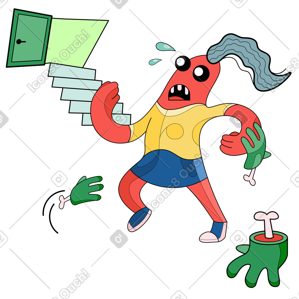 Ilustração de Zombie apocalipse em no estilo Surr para baixar em PNG, SVG