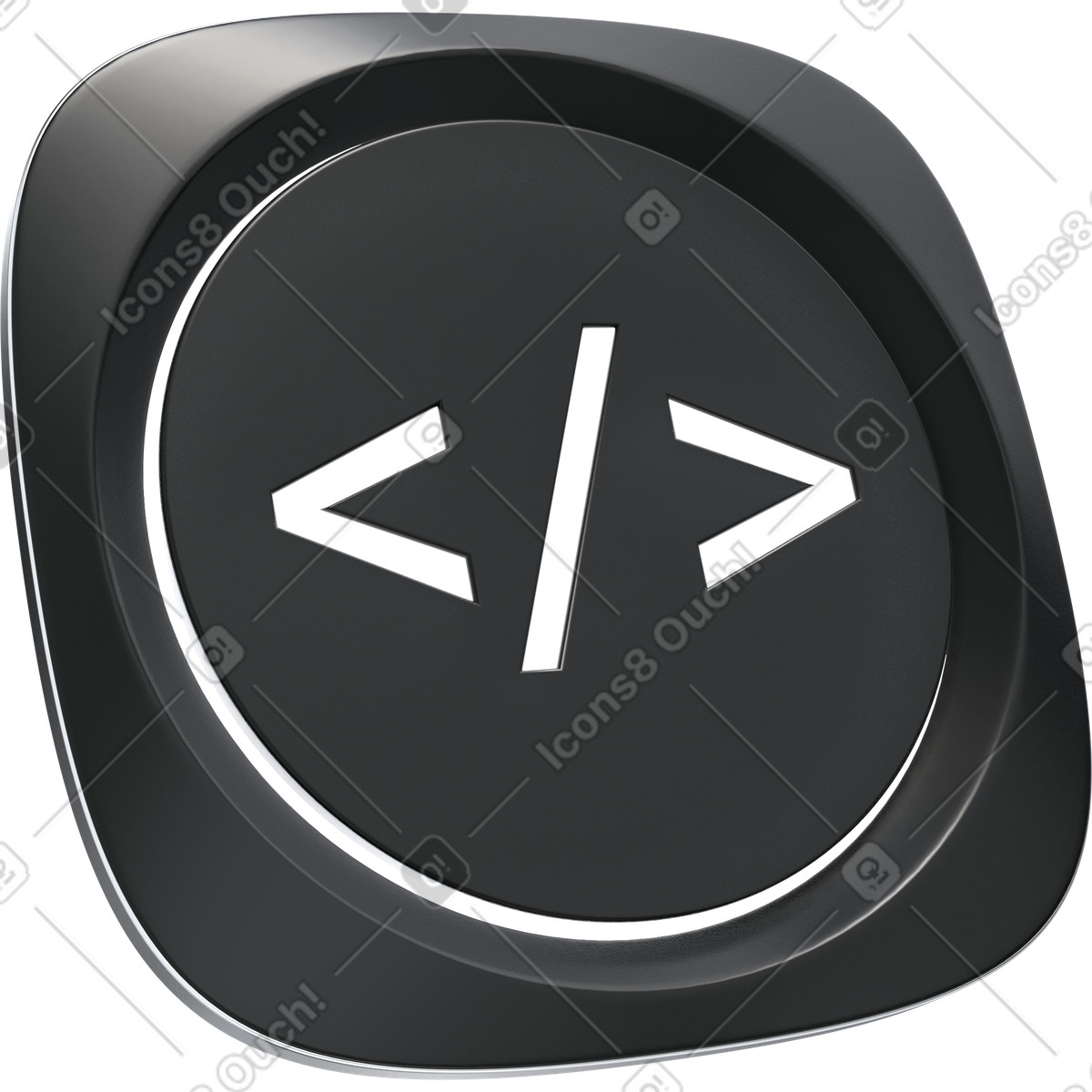 Иллюстрация Code development icon, Programming language symbol, Web developer tool в стиле 3D Pro — скачать в форматах PNG, SVG