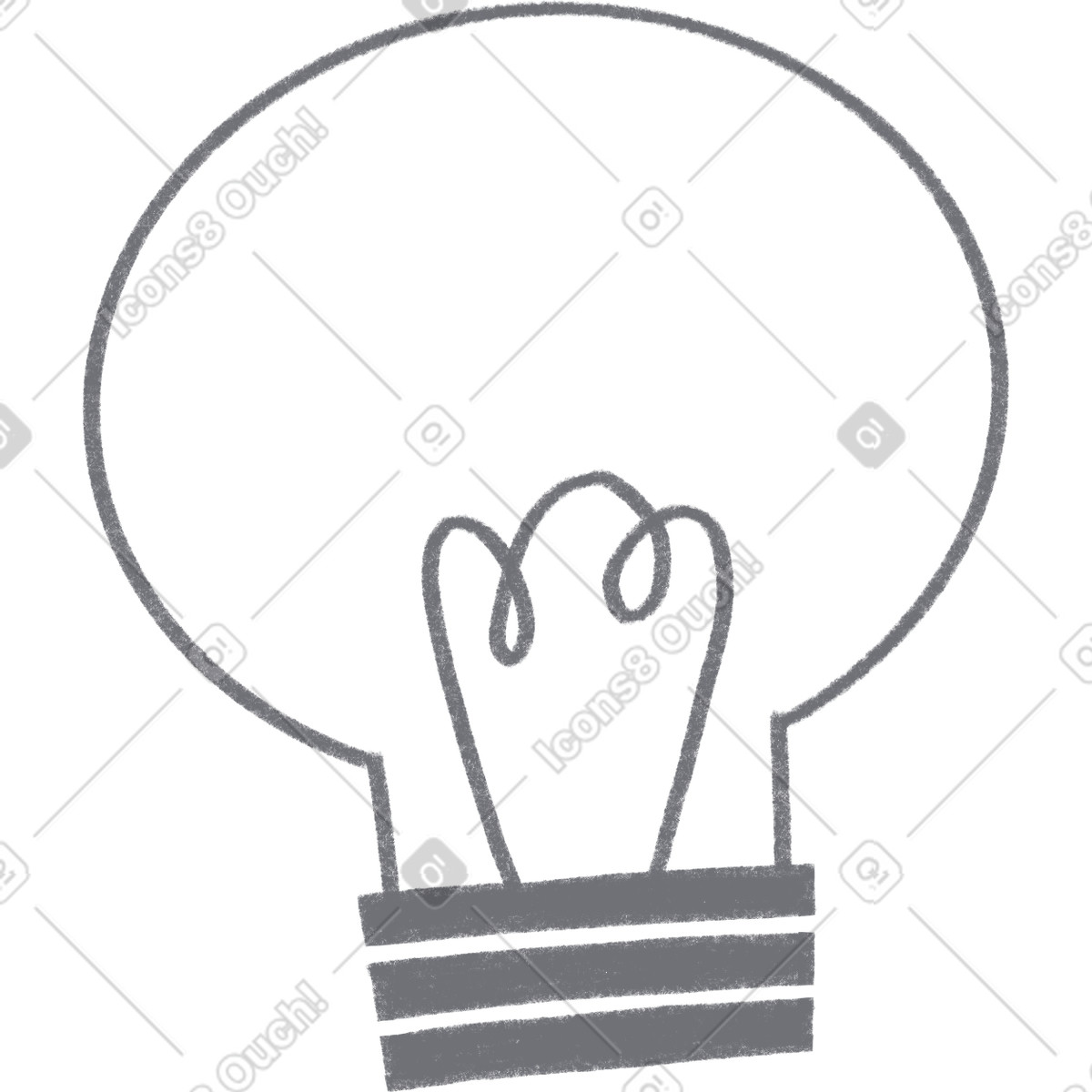Tutti 스타일의 Linear light bulb 일러스트레이션 PNG, SVG 다운로드