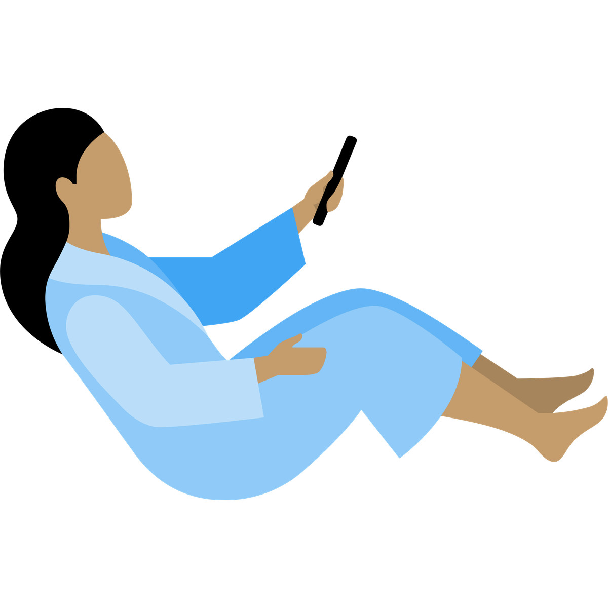 Ilustración Mujer con control remoto de tv en estilo Fogg a descargar en PNG y SVG