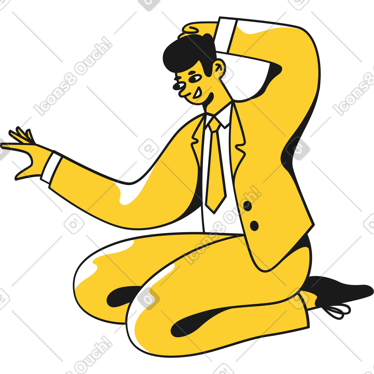 Man in a suit sitting illustration Taxi style download PNG, SVG