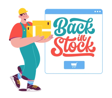 A man carrying boxes with a computer screen - Sammy style illustration