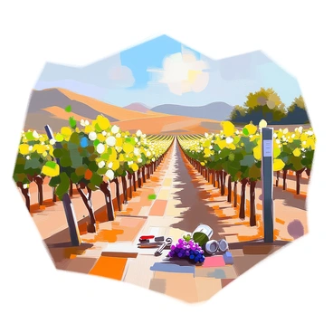 A detailed map of a vineyard with labeled rows and sections