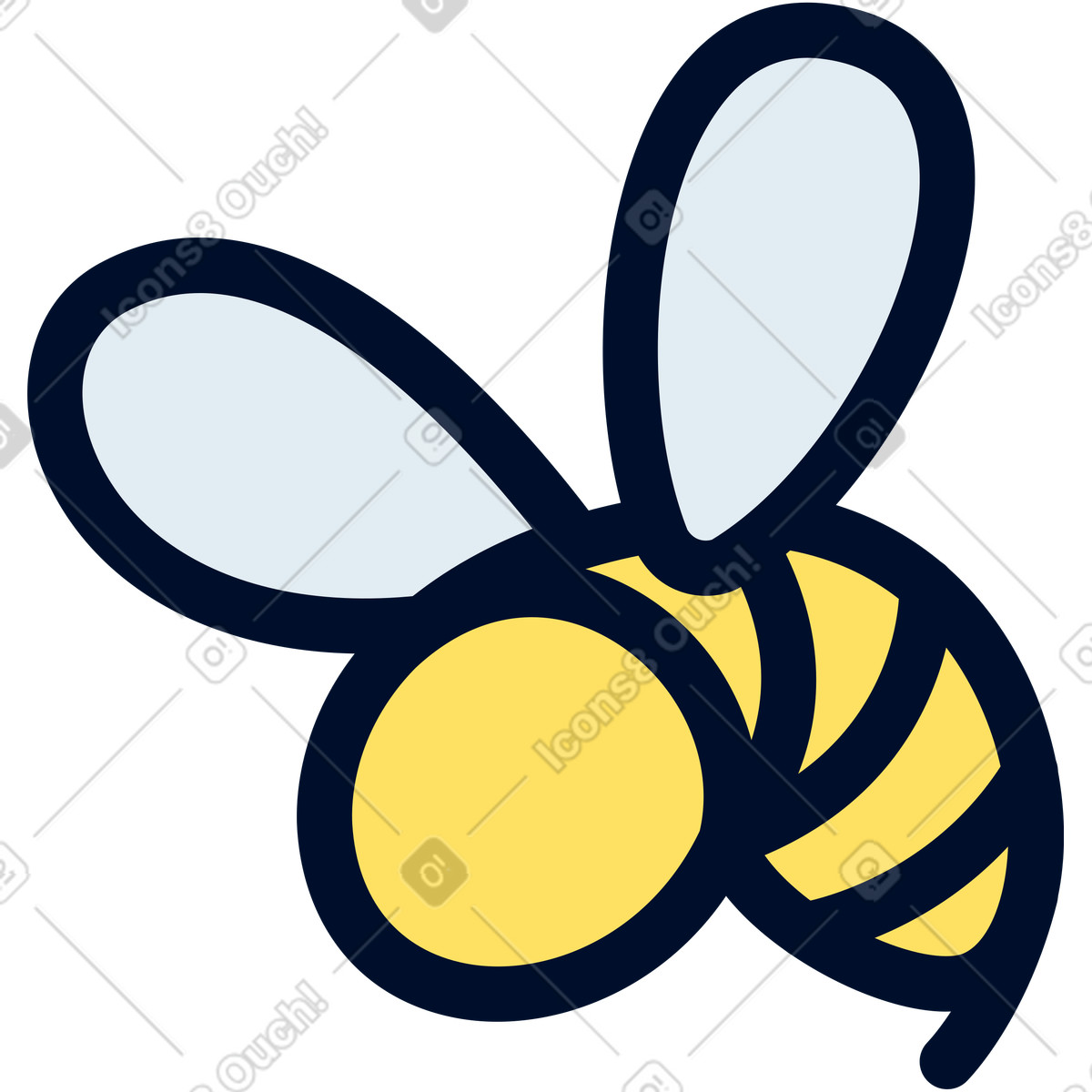 Bee illustration showcasing a detailed clipart of insects in PNG, SVG, GIF